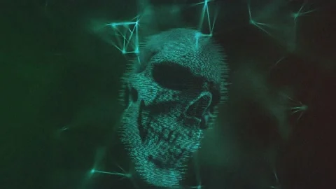 Digital Skull 4k Stock Footage 145535295