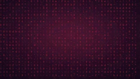 Digital skull forming from falling binary code on a dark purple cyber security Video stock 343162589