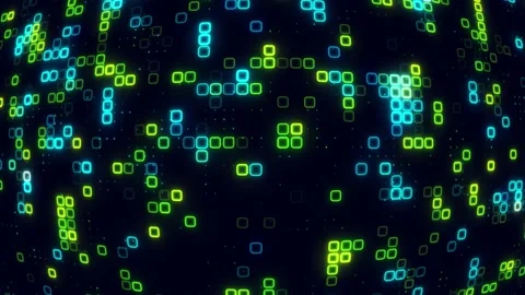 Digital Sky blue blue cube pattern grid Dancing round cube Sky blue color n.. Stock Footage 225662117