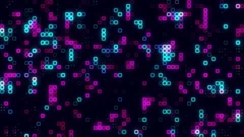 Digital sky blue purple cube pattern grid. Dancing round cube blue color ne.. Stock-Footage 225501396