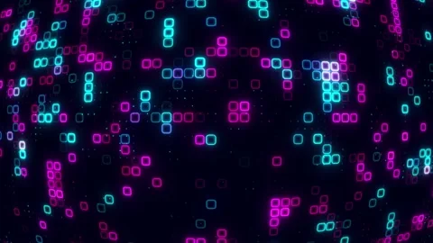 Digital Sky blue purple cube pattern grid Dancing round cube Sky blue color.. Vídeos de archivo 225662870