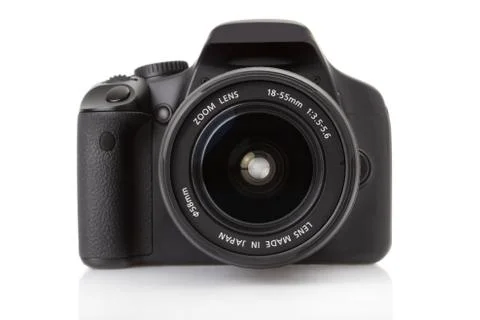 Digital slr isolated on a white background. Stock Photos