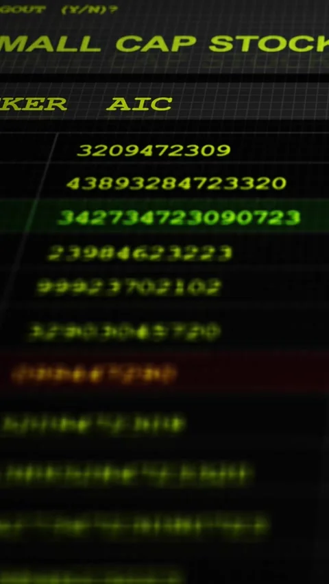 Digital Small Cap Stock Portfolio Analytics - Vetical Stock Footage 328313351