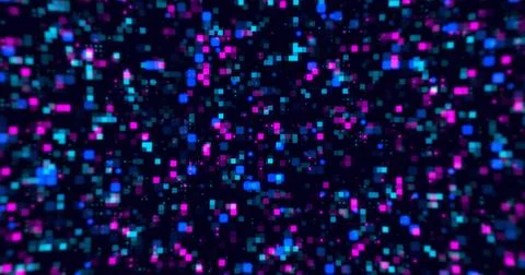 Digital small squares and circles moving background. Hi tech flickering mov.. 스톡 일러스트