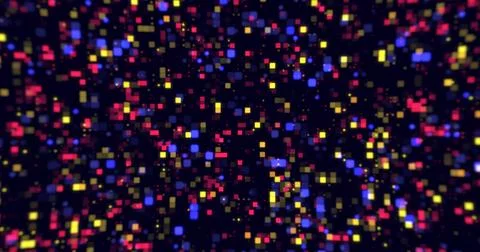 Digital small squares and circles moving background. Hi tech flickering mov.. Stock Illustration