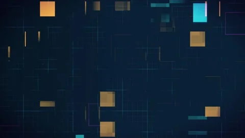 Digital Small Squares HUD Loop Background Video Stock Footage 254520697