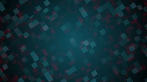 Digital small turquoise squares background. Futuristic information technology Stock Footage 251410134