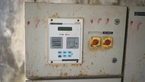 Digital smart electricity meter. Pressure Control for the flow of water from the Stock Footage 146536280