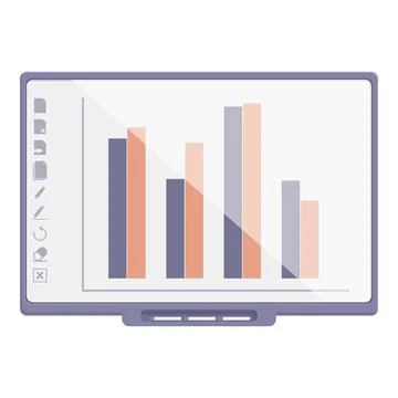 Digital smart graph icon cartoon vector. Multimedia display Stock Illustration