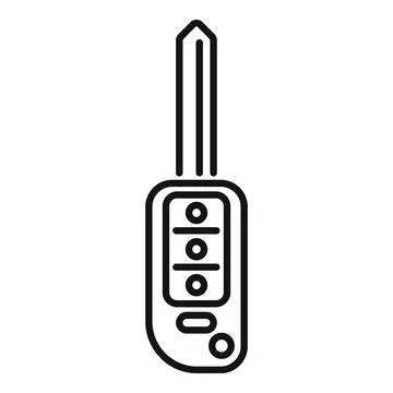 Digital smart key icon flat vector. Security control Illustrazione stock