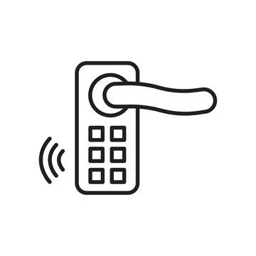 Digital Smart Lock Icon Ideal for Home Security and Technology Stock Illustration