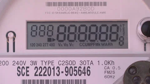Digital Smart Meter Electric Power Company Monitor New Government Spying 3/3 Video stock 25678592
