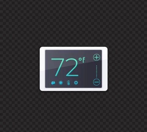 Digital smart thermostat, vector Illustrazione stock