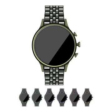 Digital smart watch cartoon vector graphic Stock Illustration