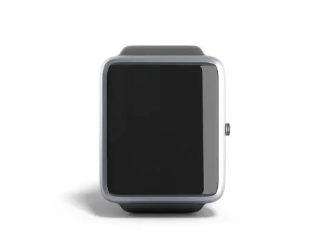 Digital smart watch or clock with icons 3d render no shadow Stock Illustration