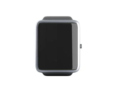 Digital smart watch or clock with icons 3d render Stock Illustration