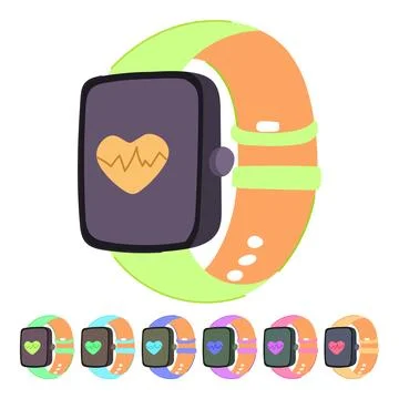 Digital smart watch vector cartoon graphic Stock Illustration