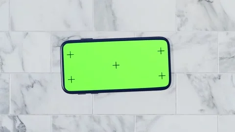Digital Smartphone with blank green screen. Stock Footage 145147470