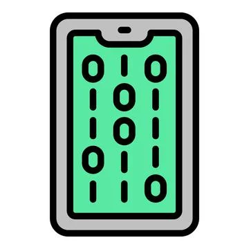 Digital smartphone icon outline vector. Computer fraud イラスト素材
