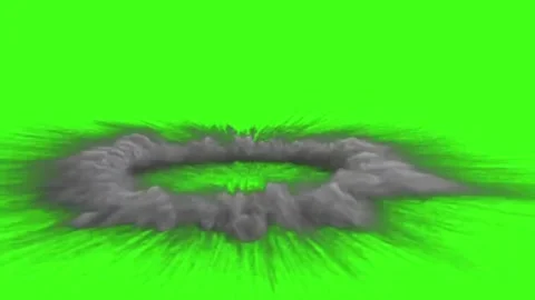 Digital Smoke Ring Animation with Green Screen Background Video stock 328647396