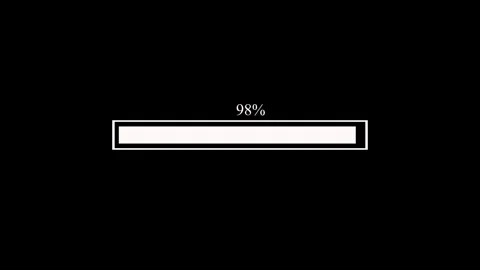 Digital smooth white loading bar animation progressing, Loading bar 0% to 1.. Vídeo Stock 329480094