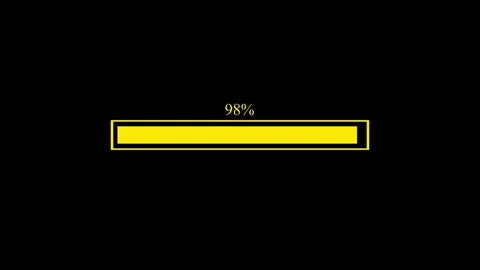 Digital smooth yellow loading bar animation progressing, Loading bar 0% to .. Vídeo Stock 329480082