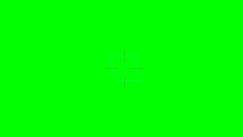 A digital sniper scope reticle centered on a vivid green screen background Stock-Footage 340904567