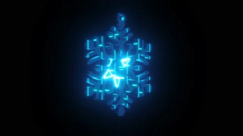 Digital Snowflake 4k Video stock 201022605