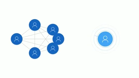 Digital Social Network Connection Animation on White Background Vídeo Stock 333185634