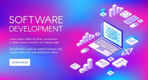 Digital software development vector illustration Stock Illustration