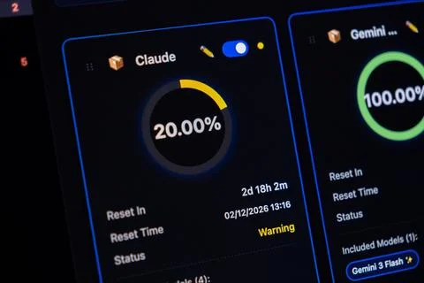 A digital software interface displaying usage statistics for artificial 写真素材