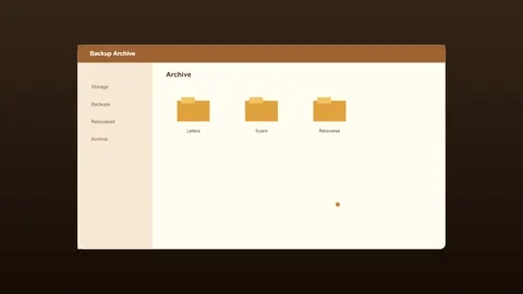 Digital software interface showing archive folders and files Vídeo Stock 346928100