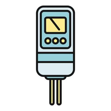 Digital soil moisture meter measuring plant humidity Stock Illustration