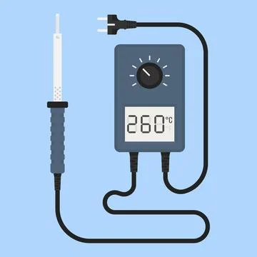 Digital Soldering Station - Temperature Control Electronics Tool 스톡 일러스트