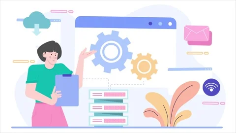Digital solutions for system management and optimization illustration business Stock Footage 292948652
