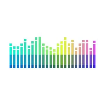 Digital sound equalizer displaying vibrant frequency spectrum Stock-Illustration
