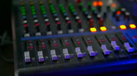 Digital sound mixer control panel in the studio Stock Footage 65629909