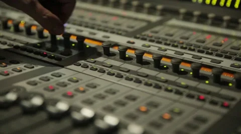 Digital Sound Mixer In The Studio Video stock 52274432