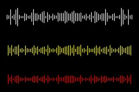 Digital sound wave equalizer, simple audio sound waves effect. Stock Illustration