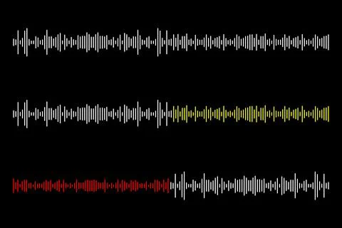 Digital sound wave equalizer, simple audio sound waves effect. Stock Illustration