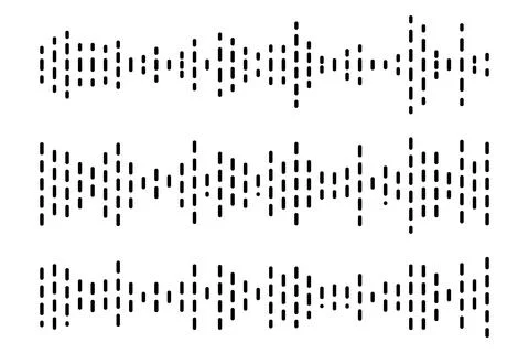 Digital sound wave equalizer, simple audio sound waves effect. Stock Illustration