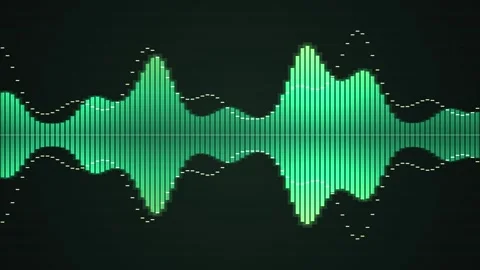 Digital sound wave graphic showing vibrant green bar equalizer visualizatio.. Stock Footage 346723690