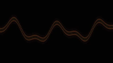 Digital sound wave pattern in orange tones on black background Stock Footage 337232537