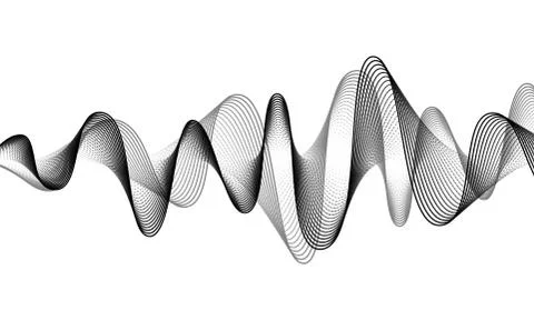 Digital sound wave vector banner background. Audio music soundwave. Voice Stock Illustration
