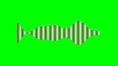 Digital sound wave visualization with alternating pink and white bar lines Stock Footage 340902691