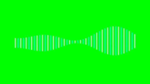 A digital sound wave visualizer consisting of white and cyan vertical bars Video stock 340901533