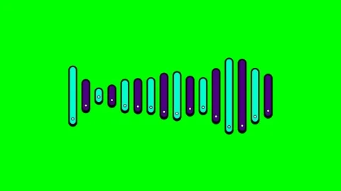 A digital sound wave visualizer graphic isolated on a vivid green background Stock Footage 340268212