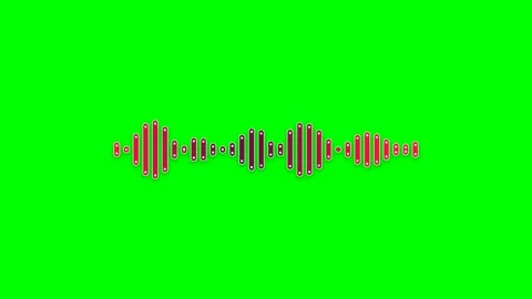 Digital sound wave visualizer graphic on a vibrant green screen background Vídeo Stock 341823810