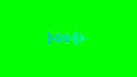 Digital sound wave visualizer isolated on a vibrant chroma key green backgrou Video stock 340267375