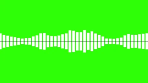 Digital Sound Waveform Equalizer with White Bars Pulsing on Chroma Key Green Sc Vidéo 347720076